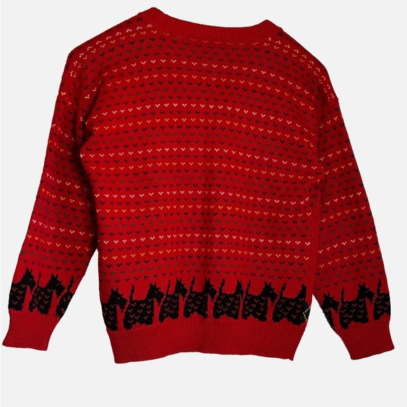 RARE Vintage Susan Bristol 1992 Scottie Terrier Dog Cardigan Holiday Sweater M - Picture 10 of 13